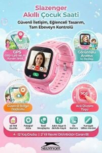 Slazenger Sim Kartlı Akıllı Çocuk Saati | GPS Takip, Görüntülü, Sesli ve Acil Arama