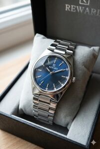 Reward Kadın Kol Saati | 32 mm Çelik Kasa, Lacivert Kadran, Taş Detaylı, Çelik Kordon