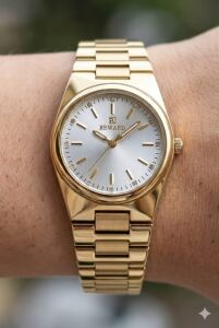 Reward Kadın Kol Saati | 32 mm Çelik Kasa, Altın Renk Çelik Kordon, Mineral Cam, 5ATM