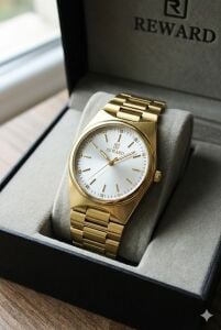 Reward Kadın Kol Saati | 32 mm Çelik Kasa, Altın Renk Çelik Kordon, Mineral Cam, 5ATM