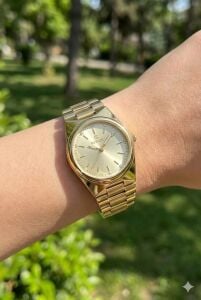 Reward Kadın Kol Saati | 32 mm Çelik Kasa, Altın Kadran Taş Detaylı, Altın Renk Çelik Kordon