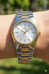 Reward Kadın Kol Saati | 32 mm Çelik Kasa, Çift Renk Çelik Kordon, Mineral Cam