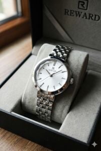 Reward Kadın Kol Saati | 22 mm Çelik Kasa, Gümüş Kadran, İnce Çelik Kordon