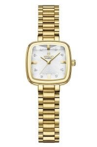 Reward Zarif Kadın Kol Saati | 22 mm Çelik Kasa, Kare Kadran, Altın Renk Çelik Kordon