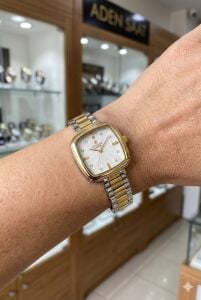 Reward Kadın Kol Saati | 22 mm Çelik Kasa, Kare Kadran, Çift Renk Çelik Kordon (Gold & Gümüş)