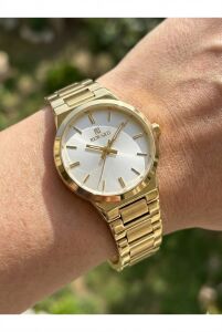 Reward Kadın Kol Saati |  22 mm Çelik Kasa, Altın Renk Çelik Kordon, Mineral Cam, 5ATM