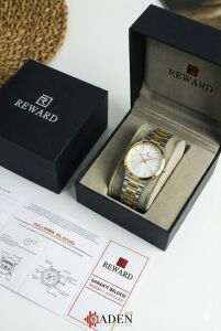 Reward Gümüş & Altın Renk Kadın Kol Saati | 22 mm Çelik Kasa, Çift Renk Çelik Kordon, Şık Tasarım