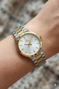 Reward Gümüş & Altın Renk Kadın Kol Saati | 22 mm Çelik Kasa, Çift Renk Çelik Kordon, Şık Tasarım