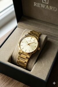 Reward Altın Renk Kadın Kol Saati |  22 mm Çelik Kasa, Altın Kadran, Altın Renk Çelik Kordon