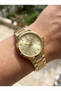 Reward Altın Renk Kadın Kol Saati |  22 mm Çelik Kasa, Altın Kadran, Altın Renk Çelik Kordon