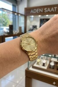 Reward Altın Renk Kadın Kol Saati |  22 mm Çelik Kasa, Altın Kadran, Altın Renk Çelik Kordon