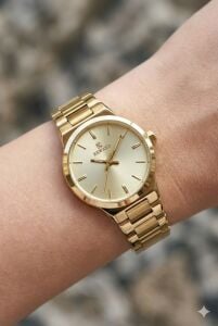 Reward Altın Renk Kadın Kol Saati |  22 mm Çelik Kasa, Altın Kadran, Altın Renk Çelik Kordon