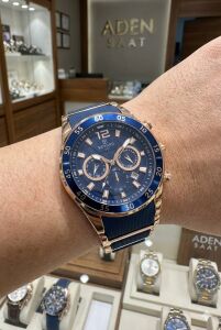 Reward Erkek Kol Saati | 45 mm Çelik Kasa, Lacivert Kadran, Rose Gold Detaylı Kordon