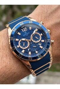 Reward Erkek Kol Saati | 45 mm Çelik Kasa, Lacivert Kadran, Rose Gold Detaylı Kordon