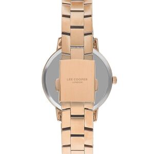 Lee Cooper Pembe Altın Renk Kadın Kol Saati | 35 mm Rose Gold Renk Çelik Kasa, Çelik Kordon