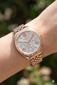 Lee Cooper Kadın Rose Gold Kadın Kol Saati | 37 mm Pembe Altın Renk Çelik Kasa, Çelik Kordon