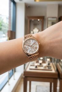 Lee Cooper Kadın Rose Gold Kadın Kol Saati | 37 mm Pembe Altın Renk Çelik Kasa, Çelik Kordon