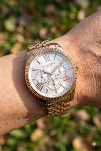 Lee Cooper Kadın Rose Gold Kadın Kol Saati | 37 mm Pembe Altın Renk Çelik Kasa, Çelik Kordon