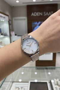 Lee Cooper Kadın Kol Saati | 37 mm Gümüş Kasa, Rose Gold & Gümüş Renk Çelik Kordon