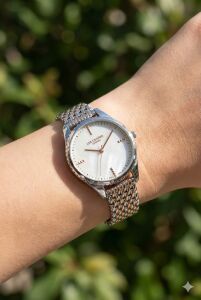 Lee Cooper Kadın Kol Saati | 37 mm Gümüş Kasa, Rose Gold & Gümüş Renk Çelik Kordon