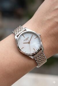 Lee Cooper Kadın Kol Saati | 37 mm Gümüş Kasa, Rose Gold & Gümüş Renk Çelik Kordon