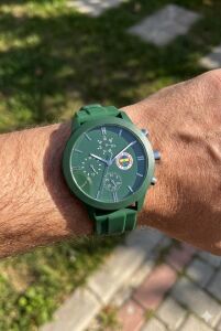 Quantum Fenerbahçe Taraftar Kol Saati | 44mm Yeşil Renk, Yeşil Silikon Kordon, Lisanslı Ürün