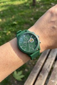 Quantum Fenerbahçe Taraftar Kol Saati | 44mm Yeşil Renk, Yeşil Silikon Kordon, Lisanslı Ürün