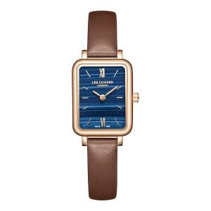 Lee Cooper Dikdörtgen Kasa Kadın Kol Saati | 20mm, Kahverengi Deri Kordon, Zarif Tasarım