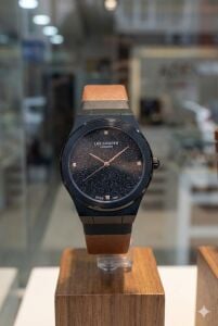 Lee Cooper Spor Kadın Kol Saati | Siyah Çelik Kasa, Kahverengi Deri Kordon