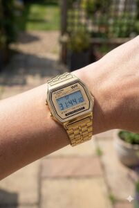 Lee Cooper Dijital Kadın Kol Saati | Altın Renk Çelik Kasa, Örgü Çelik Kordon, Alarm, Kronometre