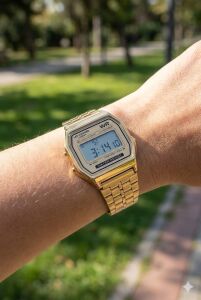 Lee Cooper Dijital Kadın Kol Saati | Altın Renk Çelik Kasa, Örgü Çelik Kordon, Alarm, Kronometre