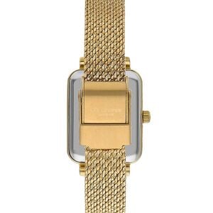 Lee Cooper Altın Renk Kadın Kol Saati | 20mm Çelik Kasa, Örgü Kordon, Beyaz Kadran