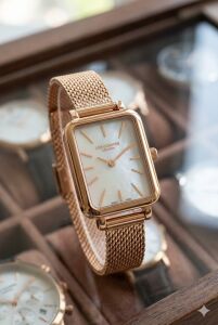 Lee Cooper Rose Gold Kadın Kol Saati | 20mm Rose Renk Çelik Kasa, Hasır Kordon