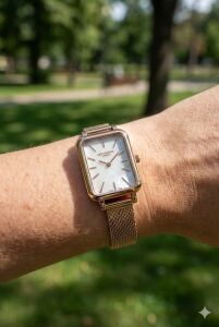 Lee Cooper Rose Gold Kadın Kol Saati | 20mm Rose Renk Çelik Kasa, Hasır Kordon