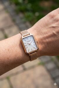 Lee Cooper Rose Gold Kadın Kol Saati | 20mm Rose Renk Çelik Kasa, Hasır Kordon