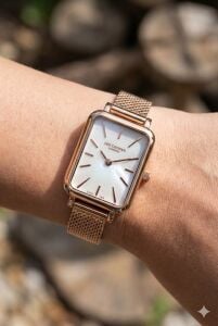 Lee Cooper Rose Gold Kadın Kol Saati | 20mm Rose Renk Çelik Kasa, Hasır Kordon