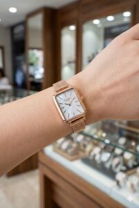 Lee Cooper Rose Gold Kadın Kol Saati | 20mm Rose Renk Çelik Kasa, Hasır Kordon