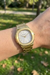 Lee Cooper Şık Tasarım Kadın Kol Saati | 35mm Altın Renk Çelik Kasa ve Çelik Kordon