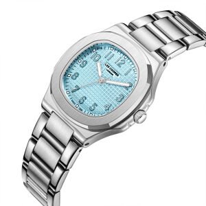 Lee Cooper Tiffany Blue Kadran Kadın Kol Saati | 35mm Gümüş Renk Çelik Kasa ve Çelik Kordon