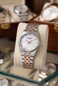 Lee Cooper Şık Tasarım Kadın Kol Saati | 30mm Çelik Kasa, Çift Renk Çelik Kordon, Mineral Cam