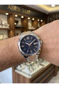 Lee Cooper Takvimli Erkek Kol Saati | 46 mm Çelik Kasa, Çift Renk Kordon, 5 ATM