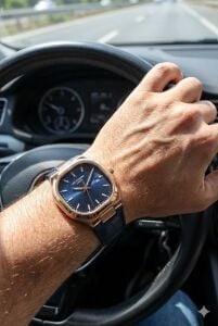 Lee Cooper Klasik ve Şık Erkek Kol Saati | 42 mm Çelik Kasa, Lacivert Deri Kordon, 5 ATM