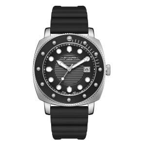 Lee Cooper Spor ve Şık Erkek Kol Saati | Siyah Silikon Kordon, Takvimli, 43mm
