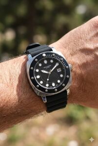 Lee Cooper Spor ve Şık Erkek Kol Saati | Siyah Silikon Kordon, Takvimli, 43mm