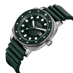 Lee Cooper Koyu Yeşil Spor Erkek Kol Saati | Yeşil Silikon Kordon, Takvimli Şık Tasarım