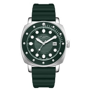 Lee Cooper Koyu Yeşil Spor Erkek Kol Saati | Yeşil Silikon Kordon, Takvimli Şık Tasarım