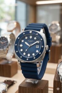 Lee Cooper Lacivert Renk Spor Erkek Kol Saati | 43mm, Silikon Kordon, Takvimli, 5ATM