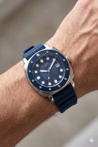 Lee Cooper Lacivert Renk Spor Erkek Kol Saati | 43mm, Silikon Kordon, Takvimli, 5ATM