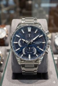 Lee Cooper Multifonksiyon Erkek Kol Saati | 46 mm Çelik Kasa , Lacivert Kadran, 5 ATM