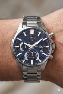 Lee Cooper Multifonksiyon Erkek Kol Saati | 46 mm Çelik Kasa , Lacivert Kadran, 5 ATM